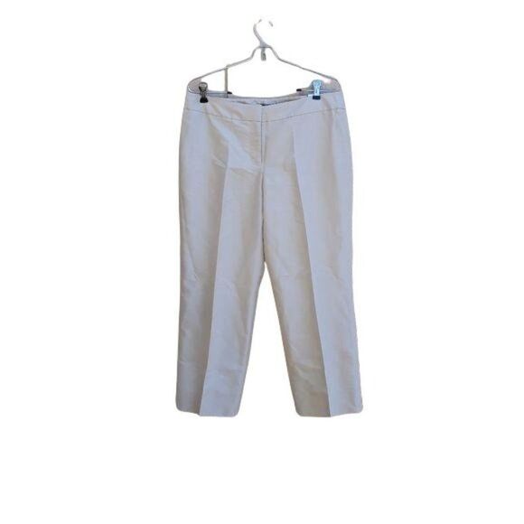 Ann Taylor Formal 100% Silk Lindsay Ankle Pants Metallic Tan Size 8 - Picture 1 of 11